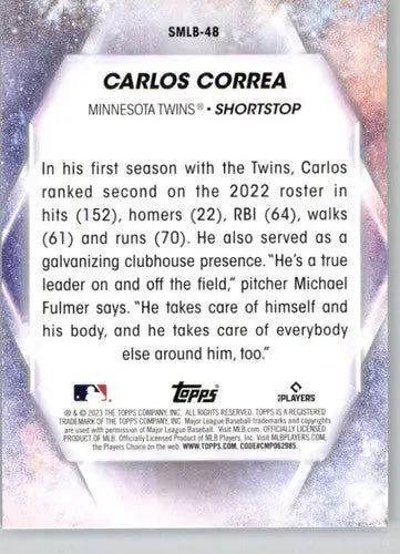 2023 Topps Stars of the MLB #SMLB-48 Carlos Correa NM-MT Twins ID:55397 - Baseball Card Single