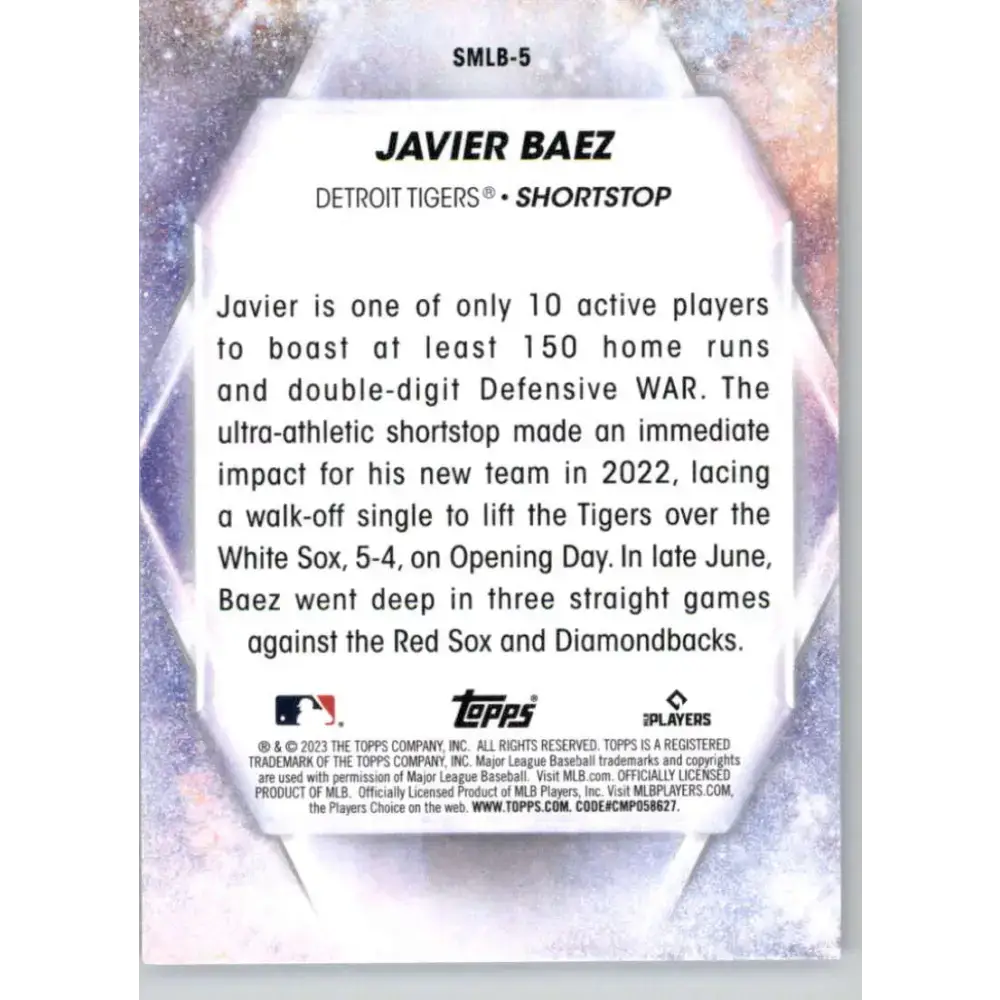 2023 Topps Stars of the MLB #SMLB-5 Javier Baez NM-MT Detroit Tigers Baseball Card - Baseball Card Single