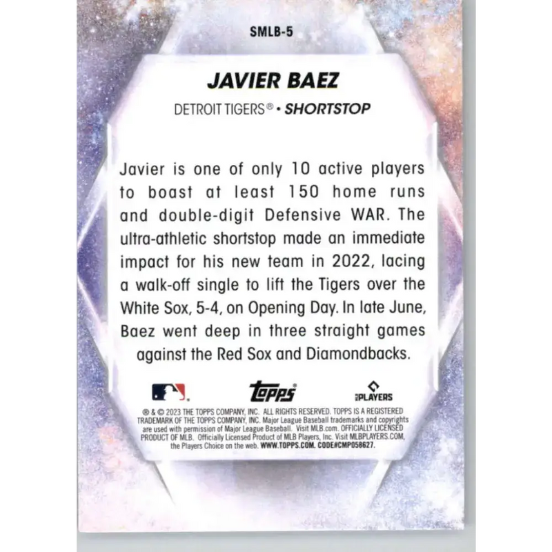 2023 Topps Stars of the MLB #SMLB-5 Javier Baez NM-MT Detroit Tigers Baseball Card - Baseball Card Single