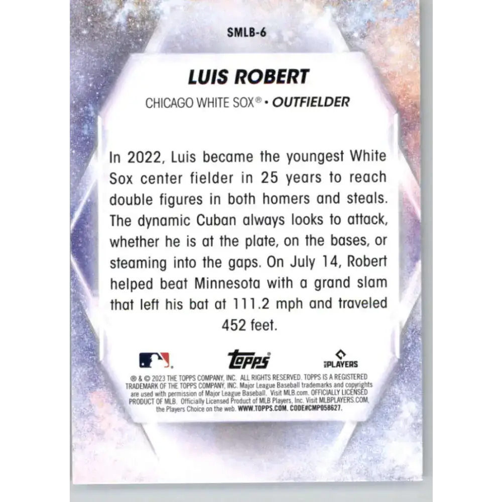 2023 Topps Stars of the MLB #SMLB-6 Luis Robert NM-MT Chicago White Sox Baseball Card - Baseball Card Single