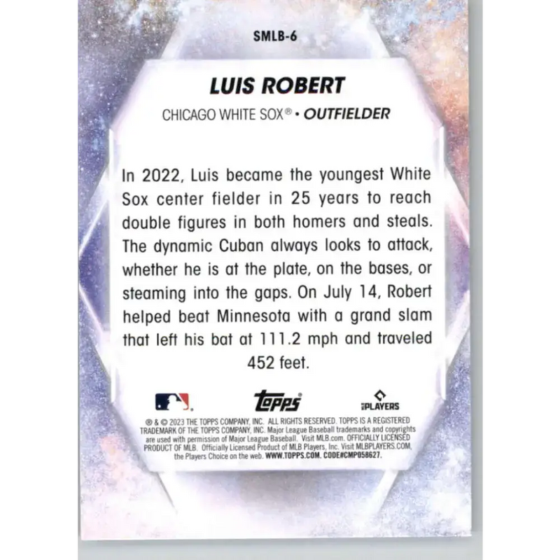 2023 Topps Stars of the MLB #SMLB-6 Luis Robert NM-MT Chicago White Sox Baseball Card - Baseball Card Single