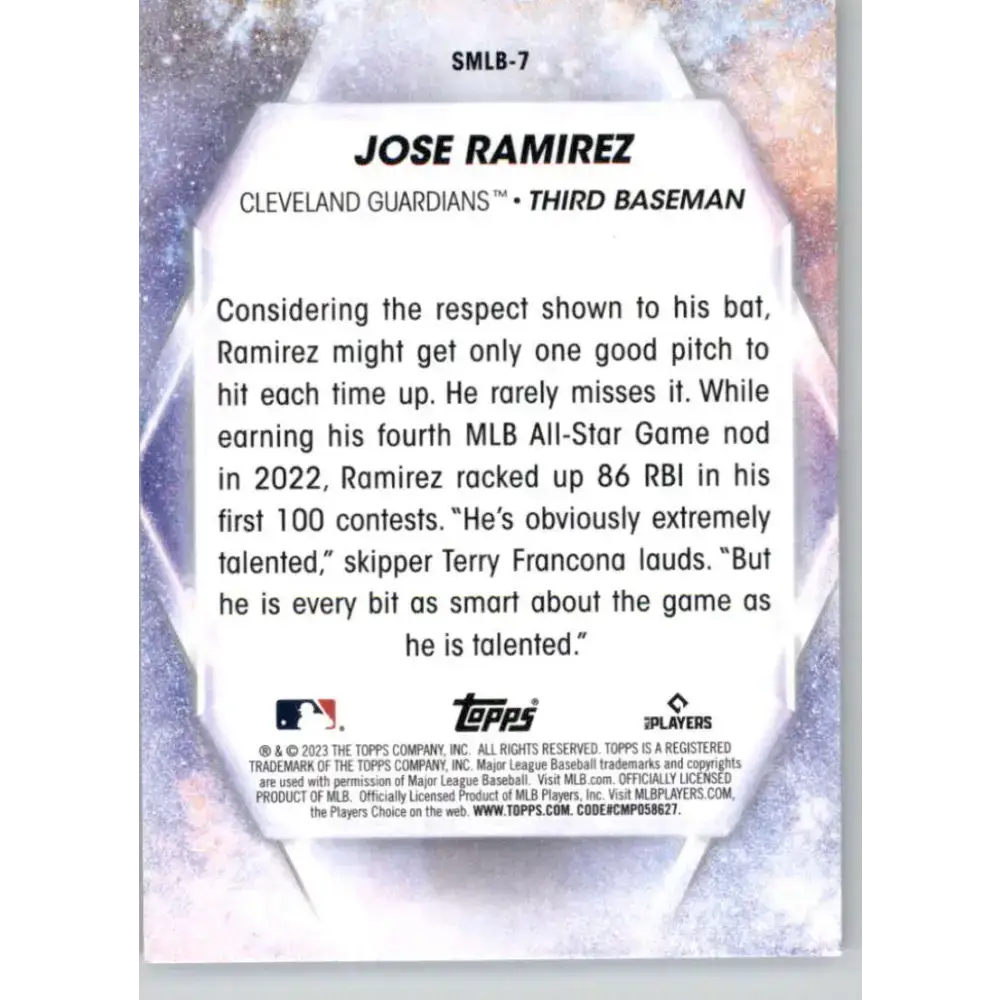 2023 Topps Stars of the MLB #SMLB-7 Jose Ramirez NM-MT Cleveland Guardians Baseball Card - Baseball Card Single