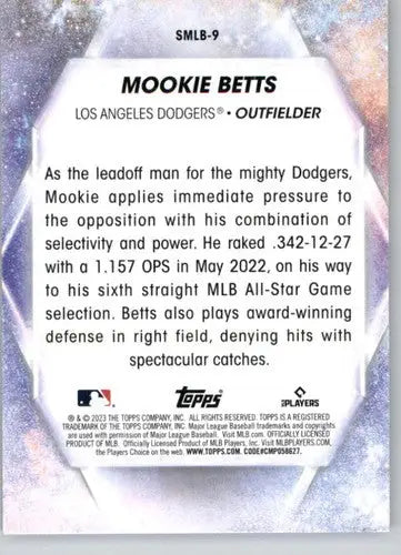 2023 Topps Stars of the MLB #SMLB-9 Mookie Betts NM-MT Dodgers ID:81935 - Baseball Card Single