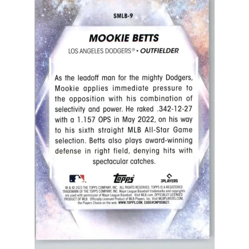 2023 Topps Stars of the MLB #SMLB-9 Mookie Betts NM-MT Los Angeles Dodgers Baseball Card - Baseball Card Single