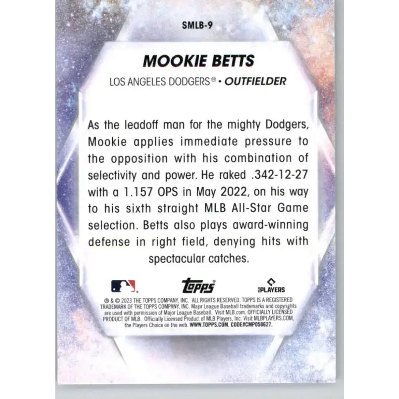 2023 Topps Stars of the MLB #SMLB-9 Mookie Betts NM-MT Los Angeles Dodgers Baseball Card - Baseball Card Single