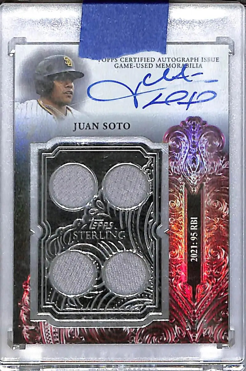 2023 Topps Sterling Swings #SWAR-JS Juan Soto NM-MT MEM Auto 1/5 San Diego Padres - Baseball Card Single