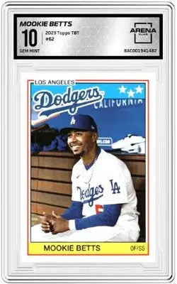 Graded Mookie Betts baseball trading card from 2023 Topps TBT Mookie collection
