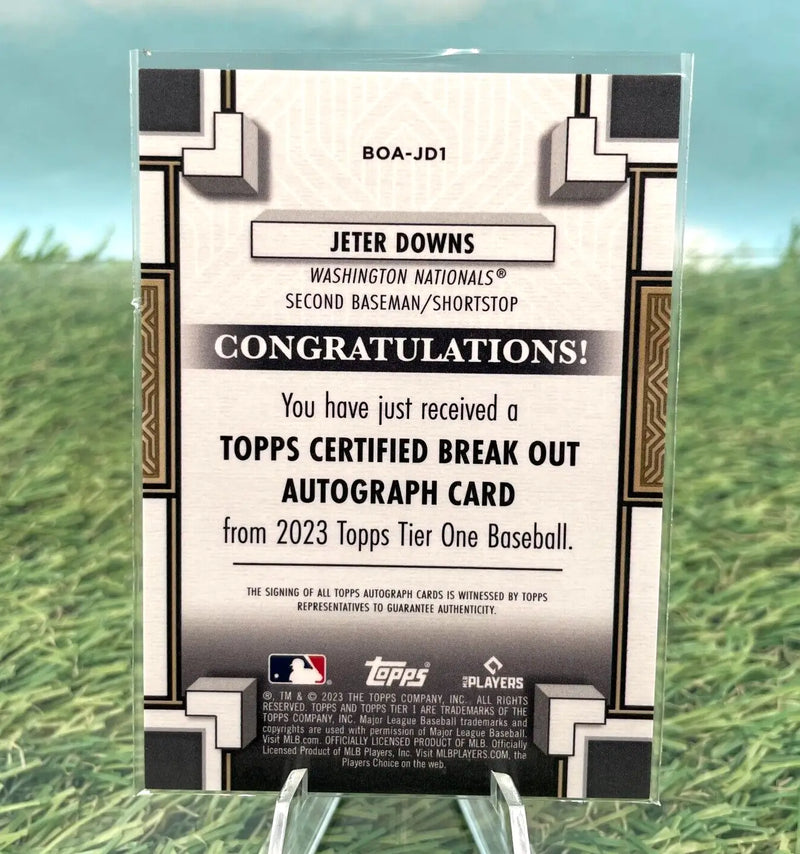 2023 Topps Tier One Break Out Auto- Jeter Downs -Rookie Auto /299 -#BOA-JD1 - Baseball Card Single