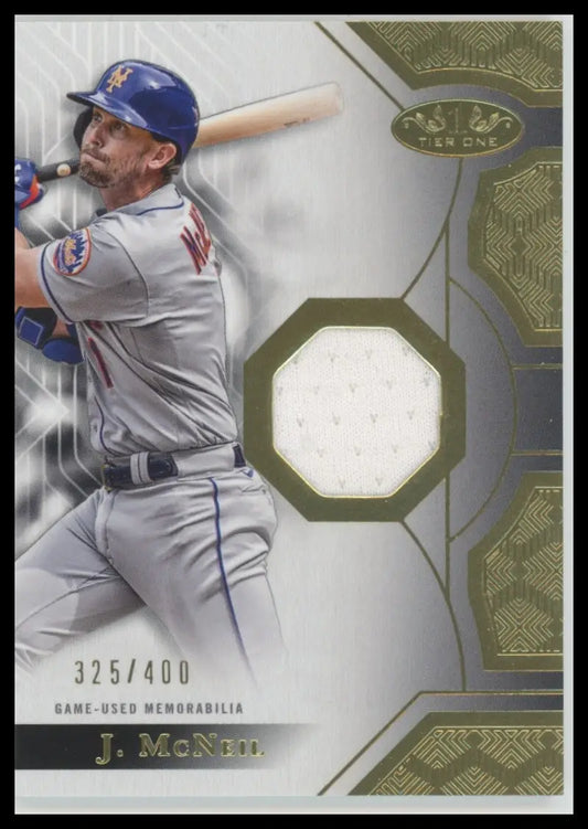 2023 Topps Tier One - Relics Jeff McNeil T1R-JM Memorabilia New York Mets NM - Baseball Card Single