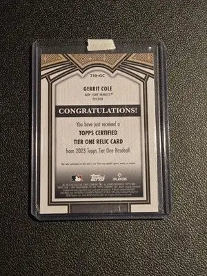 2023 Topps Tier One #T1R-GC Gerrit Cole Tier One Relics (Design A) - Baseball Card Single