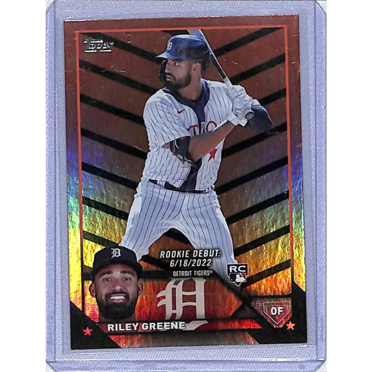 2023 Topps Update Black & Orange #US298 Riley Greene NM-MT RC Rookie Detroit Tigers - Baseball Card Single