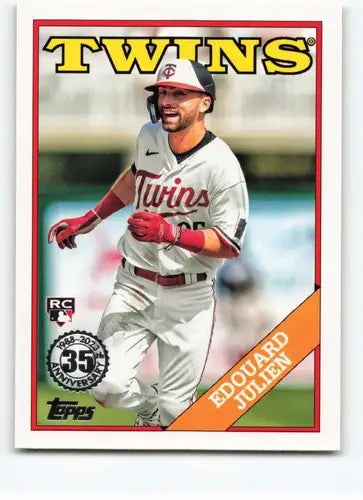 Edouard Julien baseball card from 2023 Topps Update Series, Near Mint condition