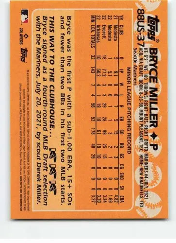 Bryce Miller baseball card from 2023 Topps Update Series with original gloss