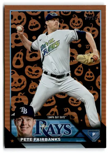 2023 Topps Update Series Jack-O’-Lantern Foil #US16 Pete Fairbanks NM-M ID:67609 - Baseball Card Single