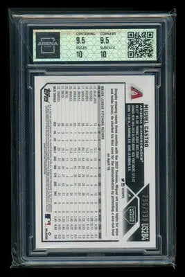 2023 Topps Update Series Miguel Castro #US284 Blue Foil 296/999 Arena Club 10