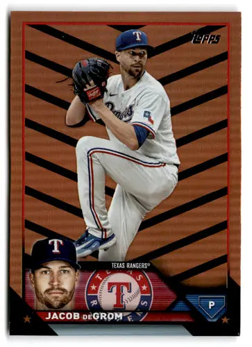 2023 Topps Update Series Orange/Black Foil #US100 Jacob deGrom NM-MT Ra ID:67610 - Baseball Card Single