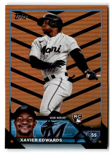 2023 Topps Update Series Orange Black Foil Baseball Trading Card Xavier Edwards NM