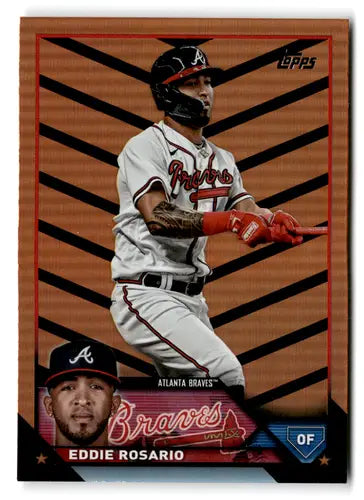 Eddie Rosario baseball card from 2023 Topps Update Series Orange/Black Foil