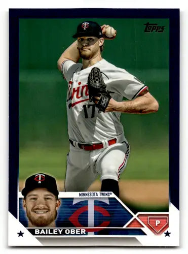 Baseball card from 2023 Topps Update Series Royal Blue featuring Bailey Ober Twins ID 64526