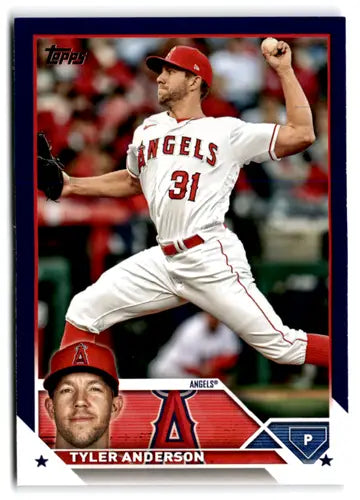 Tyler Anderson baseball card from 2023 Topps Update Series Royal Blue original gloss