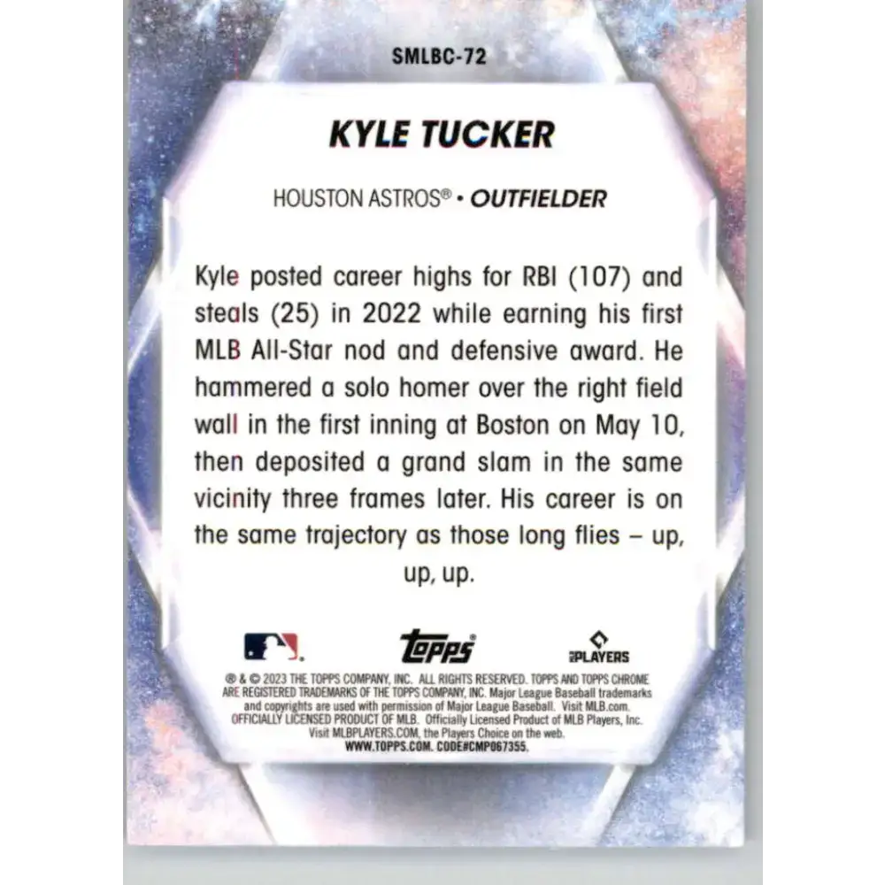 2023 Topps Update Series Stars of MLB Chrome Refractor #SMLBC-72 Kyle Tucker NM-MT Houston Astros Baseball Card