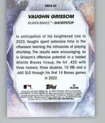 Vaughn Grissom baseball card from 2023 Topps Update Series with original gloss