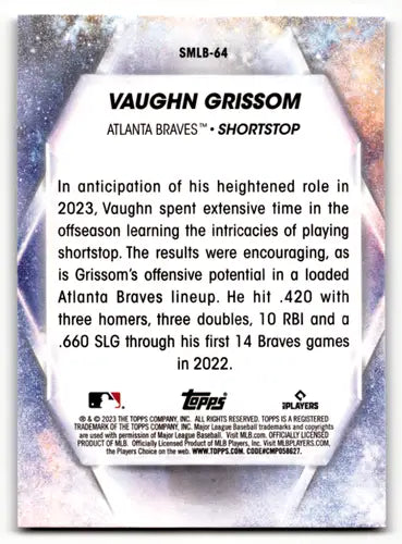 Vaughn Grissom baseball card from 2023 Topps Update Series with original gloss