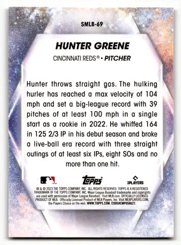 Hunter Greene baseball card from 2023 Topps Update Series Stars of MLB