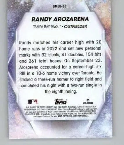 2023 Topps Update Series Stars of MLB #SMLB-83 Randy Arozarena NM-MT Ra ID:67615 - Baseball Card Single