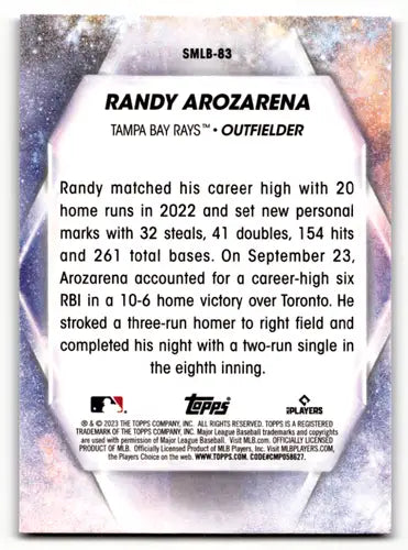 2023 Topps Update Series Stars of MLB #SMLB-83 Randy Arozarena NM-MT Ra ID:63814 - Baseball Card Single