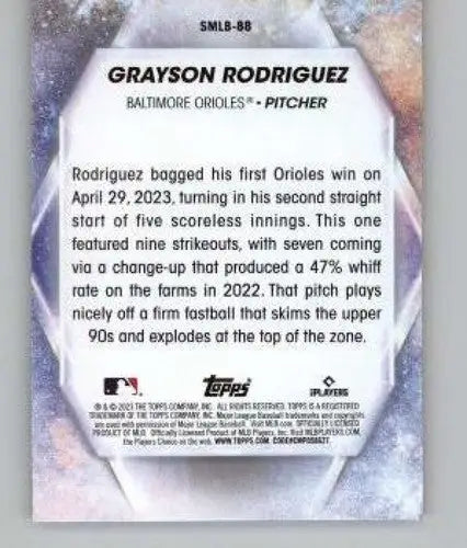 Baseball card back featuring original gloss from 2023 Topps Update Series Stars of MLB