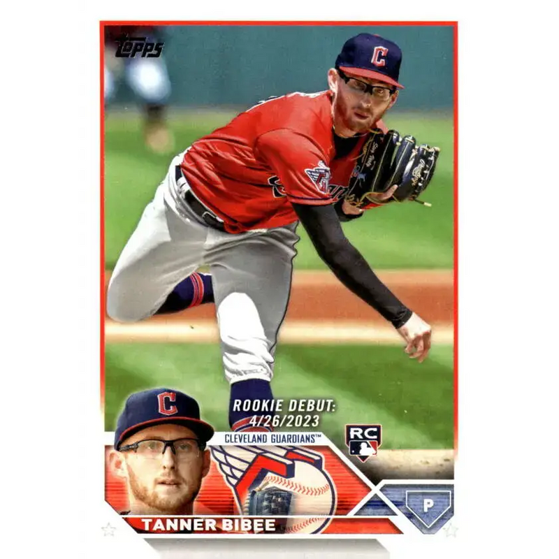 2023 Topps Update Series #US107 Tanner Bibee NM-MT Cleveland Guardians Baseball Card - Baseball Card Single