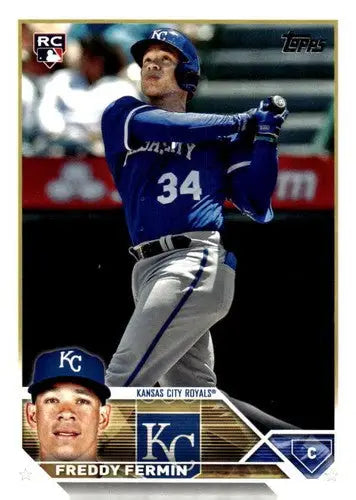 Freddy Fermin baseball card from 2023 Topps Update Series with original gloss, NM near mint