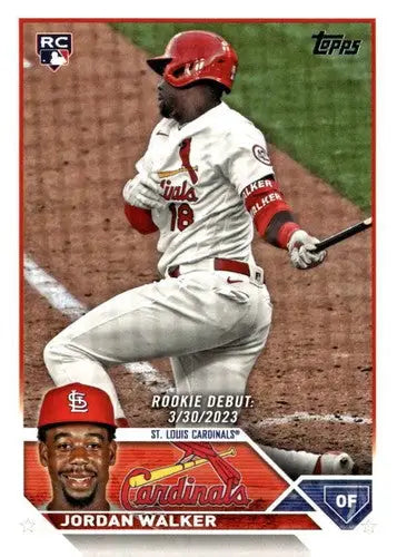 Original gloss US122 Jordan Walker 2023 Topps Update Series rookie baseball card
