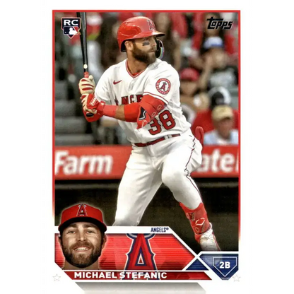 2023 Topps Update Series #US124 Michael Stefanic NM-MT RC Rookie Los Angeles Angels Baseball Card - Baseball Card