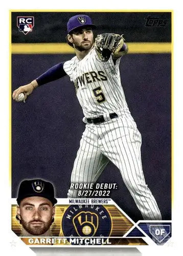 2023 Topps Update Series US148 Garrett Mitchell baseball card, Near Mint Brewers R