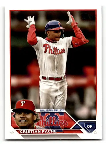 Original gloss 2023 Topps Update Series US154 Cristian Pache baseball card, Near Mint