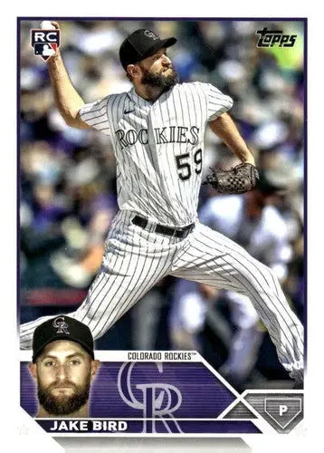 Original gloss baseball card of US162 Jake Bird from Topps Update Series 2023