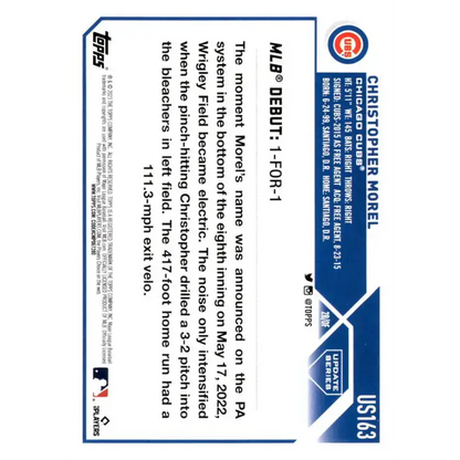 2023 Topps Update Series #US163 Christopher Morel NM-MT Chicago Cubs Baseball Card - Baseball Card