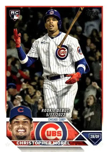 Original gloss 2023 Topps Update Series Christopher Morel Cubs baseball card NM near mint