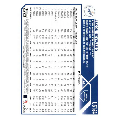 2023 Topps Update Series #US164 Jason Heyward NM-MT Los Angeles Dodgers Baseball Card - Baseball Card