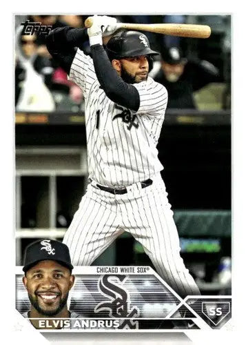 Elvis Andrus baseball card from 2023 Topps Update Series with original gloss and Near Mint condition