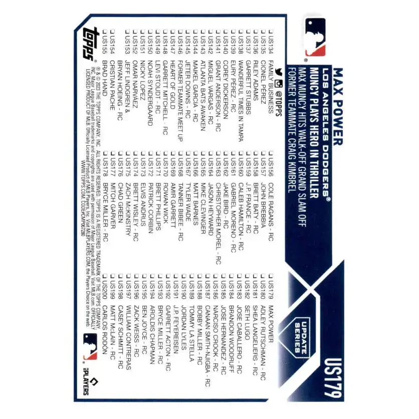 2023 Topps Update Series #US179 Max Muncy NM-MT Los Angeles Dodgers Baseball Card - Baseball Card