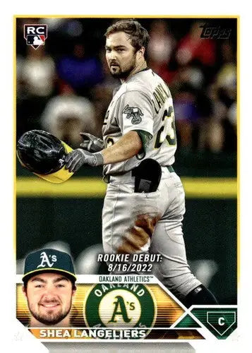 Original gloss US181 Shea Langeliers rookie baseball card from 2023 Topps Update Series