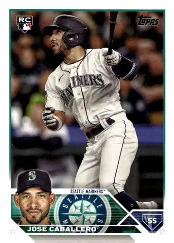 Jose Caballero baseball card from 2023 Topps Update Series, mint RC rookie card