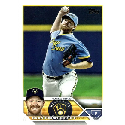 2023 Topps Update Series #US184 Brandon Woodruff NM-MT Milwaukee Brewers Baseball Card - Baseball Card