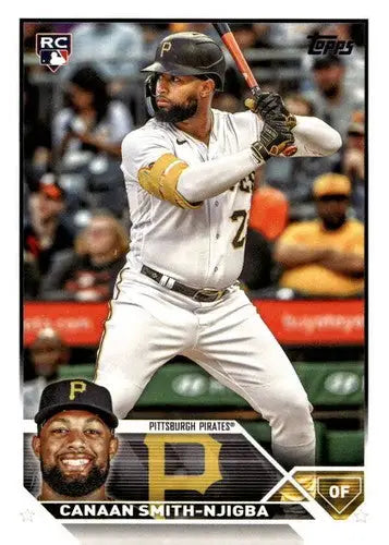 Baseball trading card from 2023 Topps Update Series featuring Canaan Smith-Njigba near mint RC