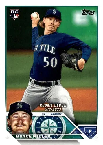 2023 Topps Update Series US193 Bryce Miller Mariners rookie baseball card near mint