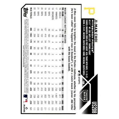 2023 Topps Update Series #US208 Ji-Man Choi NM-MT Pittsburgh Pirates Baseball Card - Baseball Card