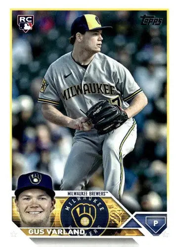 Gus Varland baseball card from 2023 Topps Update Series US241 with original gloss